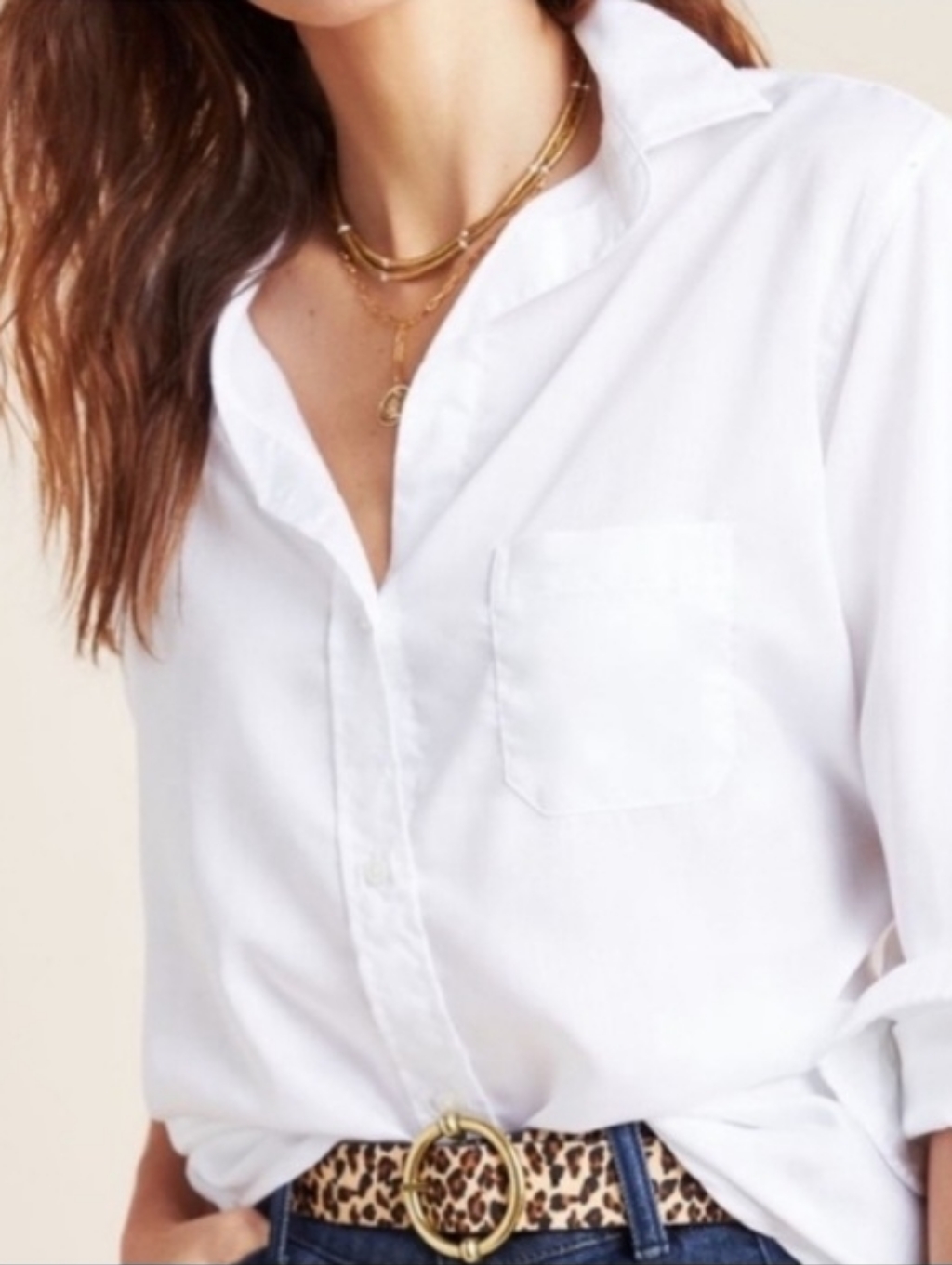 Grayson The Hero White Button Down Shirt Blouse Size 4 By Frank & Eileen